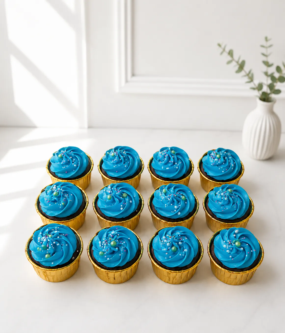 Blue Buttercream Cupcakes | 6-Piece Set | 01