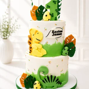 2-Tier Dinosaur Birthday Cake | Jurassic World Cake | 01
