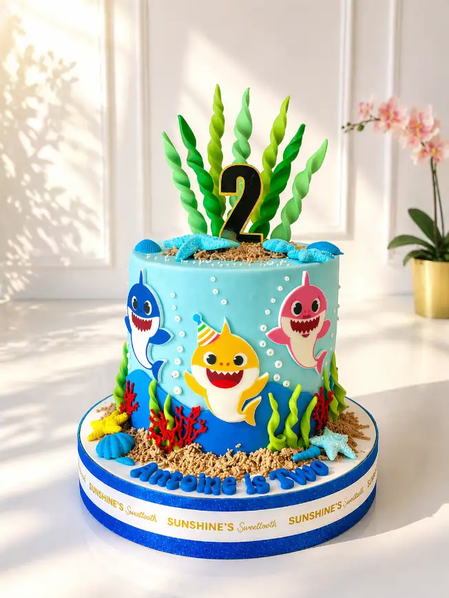Baby Shark Birthday Cake | Under the Sea Cake | 01