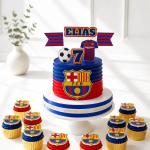 FC Barcelona Birthday Cake Set | Football Theme Cake Set | 01