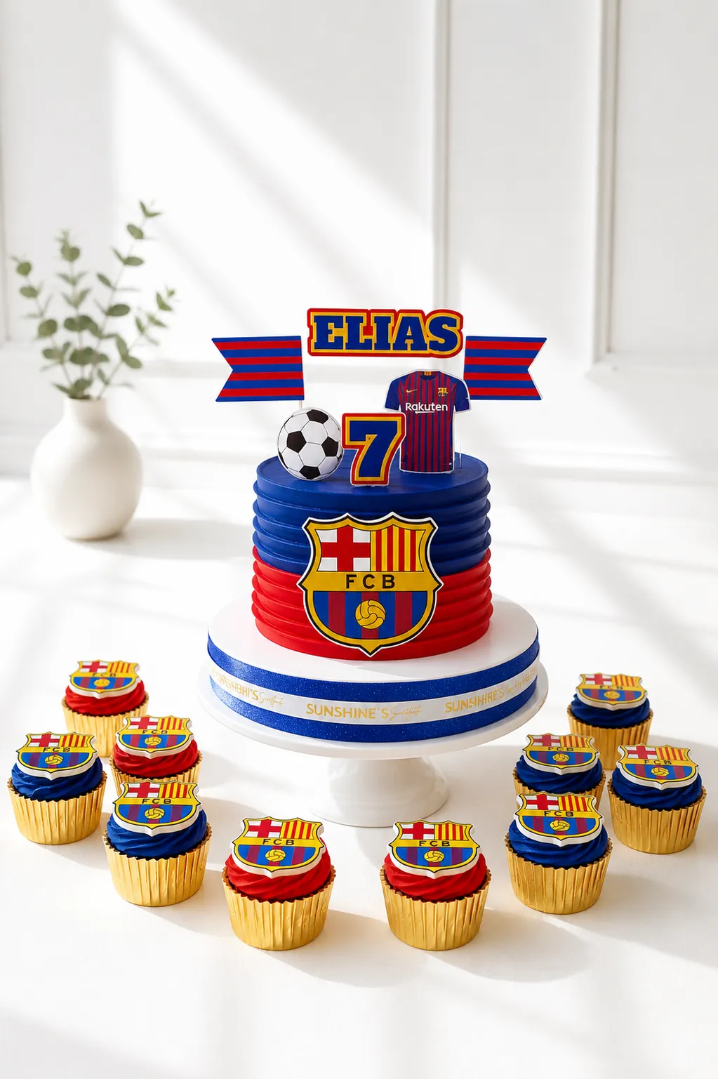 FC Barcelona Birthday Cake Set | Football Theme Cake Set | 01