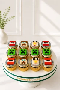Minecraft Cupcakes | Gaming Theme Cupcakes | 6-Piece Set | 01