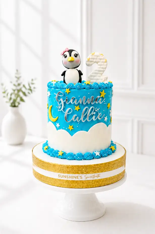 Penguin Birthday Cake | Winter Theme Cake | 01