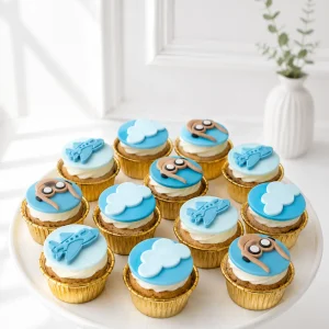 Pilot & Travel Cupcakes | Aviation Theme Cupcakes | 6-Piece Set | 01