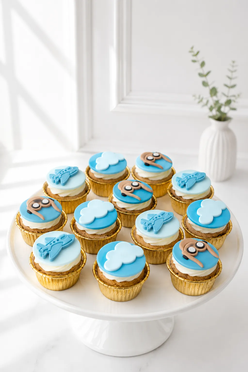 Pilot & Travel Cupcakes | Aviation Theme Cupcakes | 6-Piece Set | 01