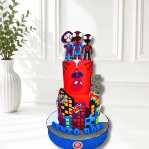 2-Tier Spider-Man Birthday Cake | Superhero Theme Cake | 01