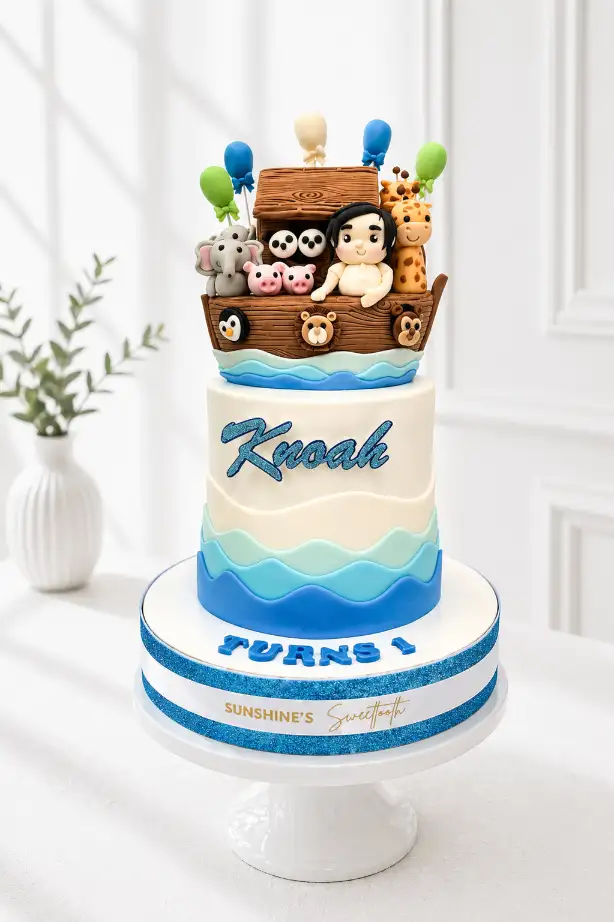 Noah's Ark Birthday Cake | Safari Animals Cake | 01