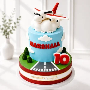 Airplane 1st Birthday Cake | Aviation Theme Cake | 03