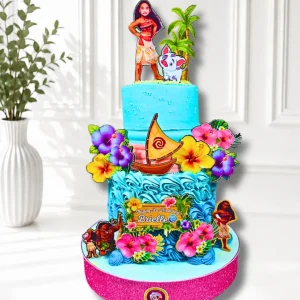 2-Tier Moana Birthday Cake | Island Adventure Theme Cake | 01