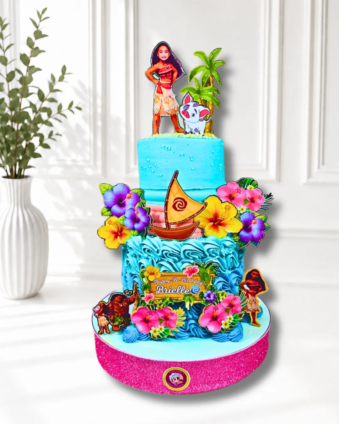 2-Tier Moana Birthday Cake | Island Adventure Theme Cake | 01