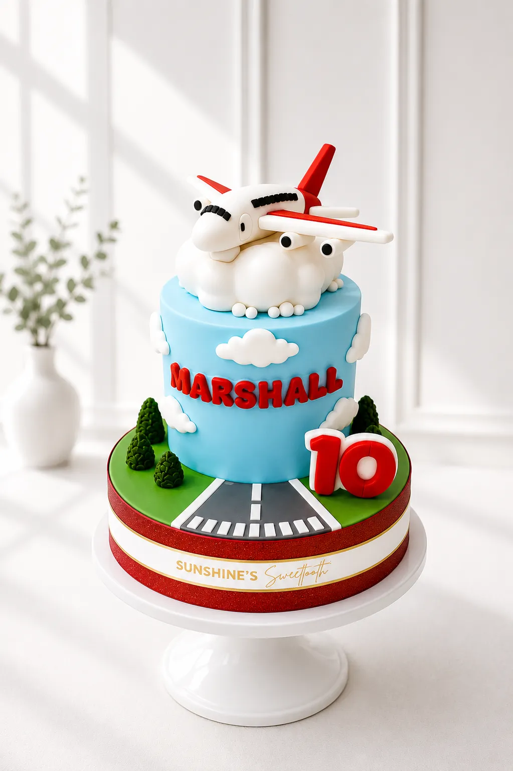 Airplane 1st Birthday Cake | Aviation Theme Cake | 03