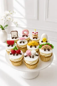 Kawaii Food Cupcakes | Cute Food Theme Cupcakes | 6-Piece Set | 01