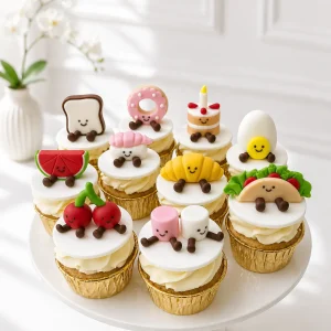 Kawaii Food Cupcakes | Cute Food Theme Cupcakes | 6-Piece Set | 01