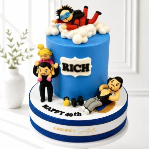 Dad Birthday Cake | Gym & Skydiving Theme Cake | 01