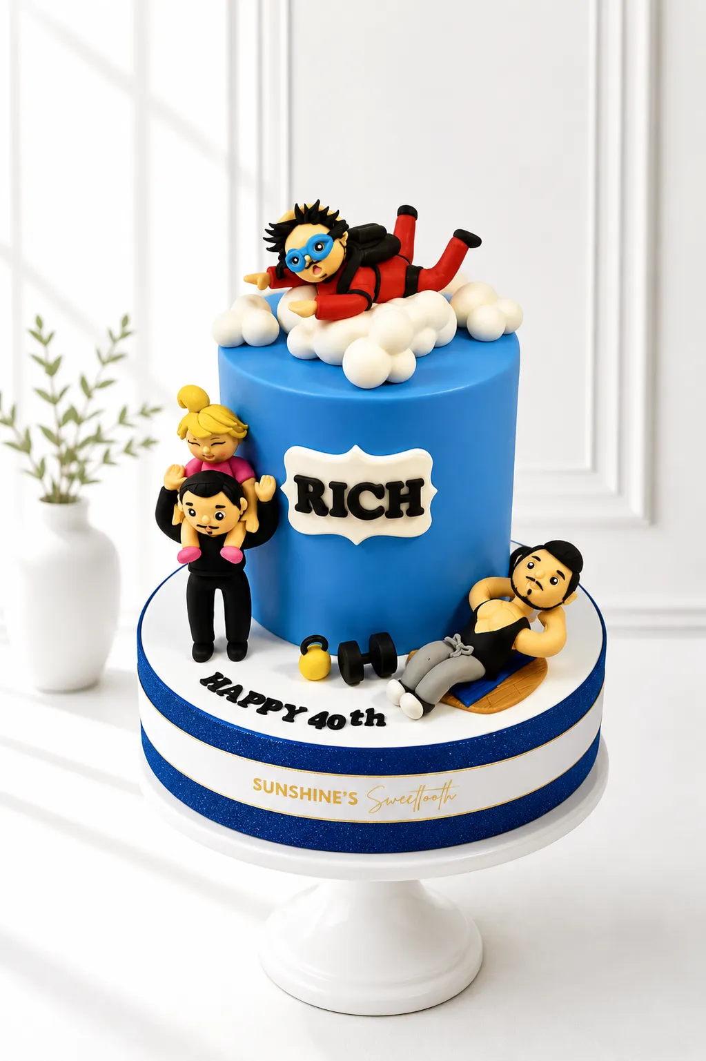 Dad Birthday Cake | Gym & Skydiving Theme Cake | 01