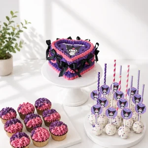 Kuromi Birthday Cake Set | Sanrio Theme Cake Set | 01