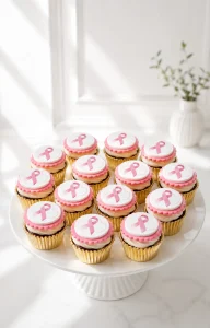 Pink Ribbon Cupcakes | Breast Cancer Awareness Cupcakes | 6-Piece Set | 01