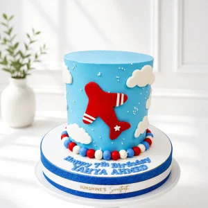 Airplane 1st Birthday Cake | Aviation Theme Cake | 05