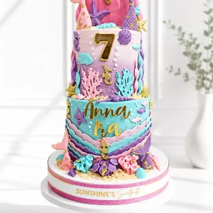 2-Tier Mermaid Birthday Cake | Under the Sea Cake | 03