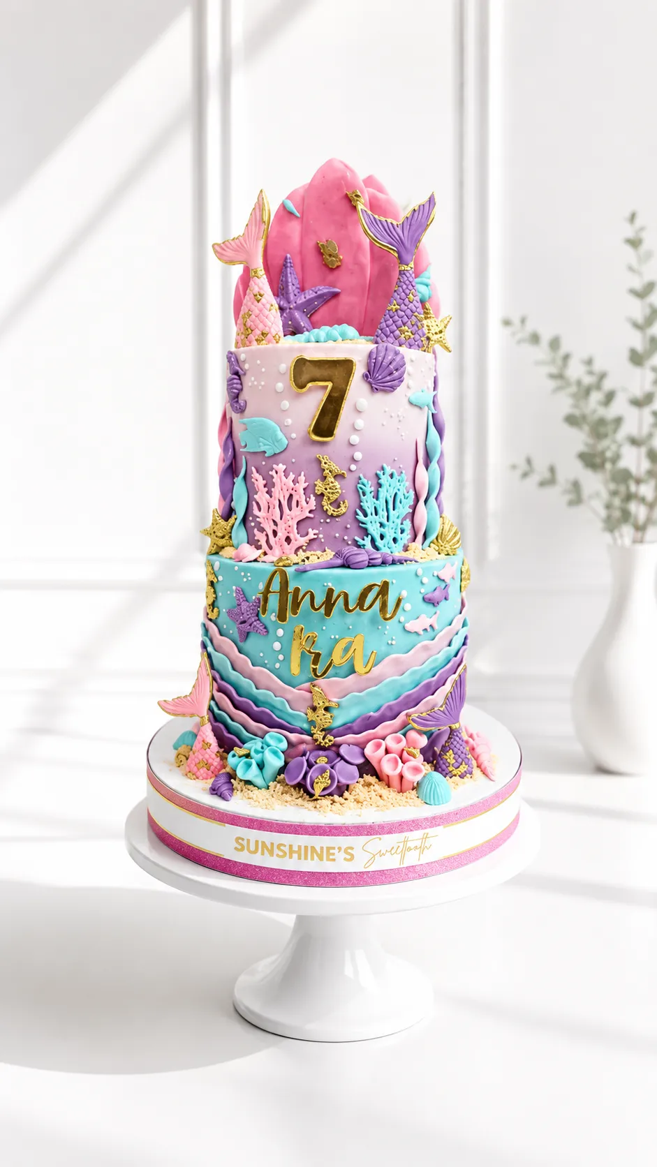 2-Tier Mermaid Birthday Cake | Under the Sea Cake | 03