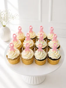 Pink Ribbon Cupcakes | Breast Cancer Awareness Cupcakes | 6-Piece Set | 02