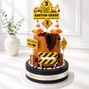 Construction Birthday Cake | Excavator Cake | 01