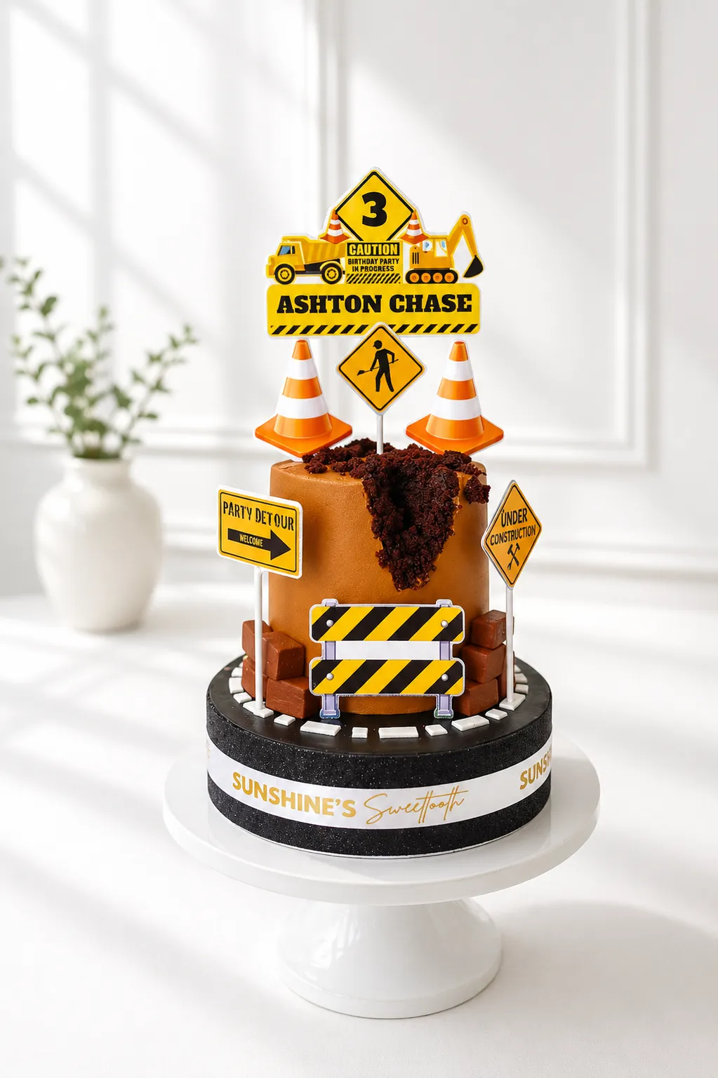 Construction Birthday Cake | Excavator Cake | 01