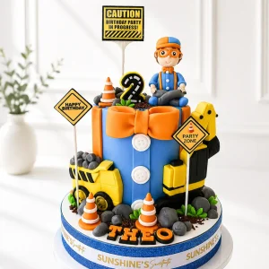 Blippi Construction Birthday Cake | Excavator Cake | 01