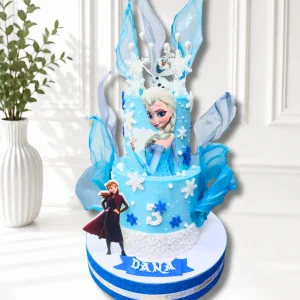 2-Tier Frozen Birthday Cake | Elsa & Anna Theme Cake | 01