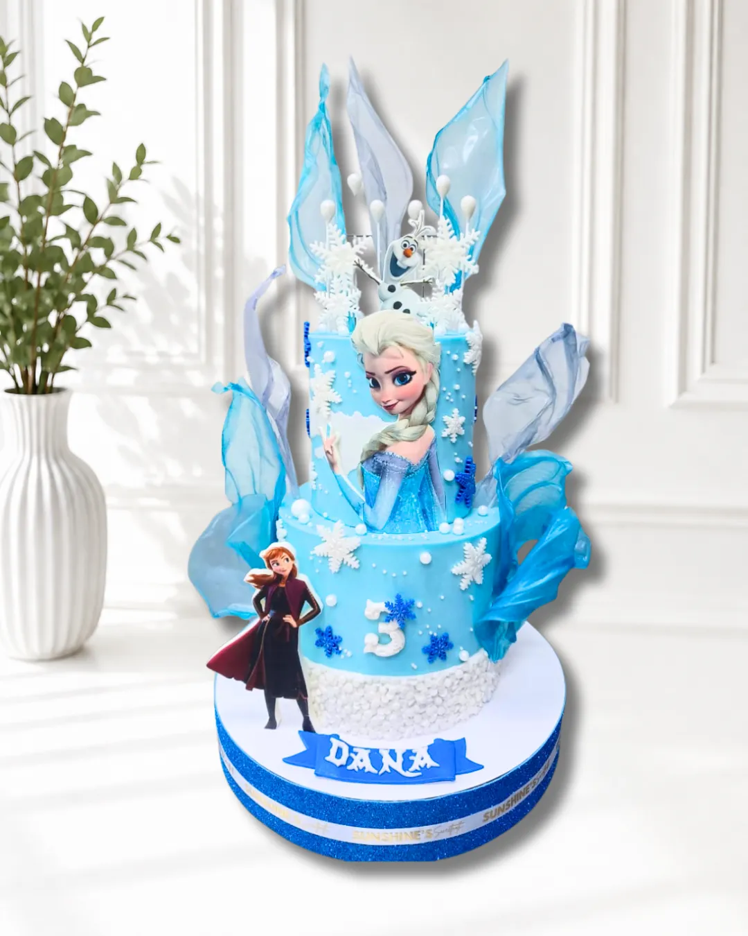 2-Tier Frozen Birthday Cake | Elsa & Anna Theme Cake | 01