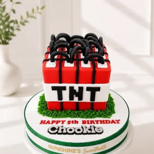 3D Minecraft TNT Cake | Minecraft Birthday Cake 01