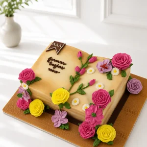 3D Book Cake | Elegant Engagement Cake 01