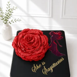 3D Rose Flower Cake | Sagittarius Zodiac Cake 01