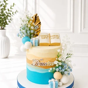 Baptism Cake | Floral Baby Dedication Cake | 03