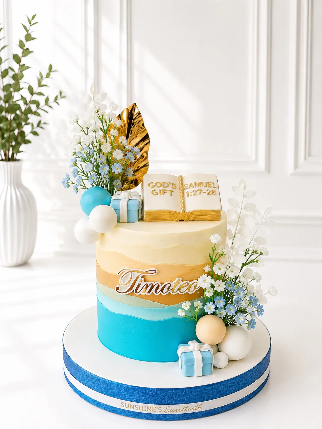 Baptism Cake | Floral Baby Dedication Cake | 03
