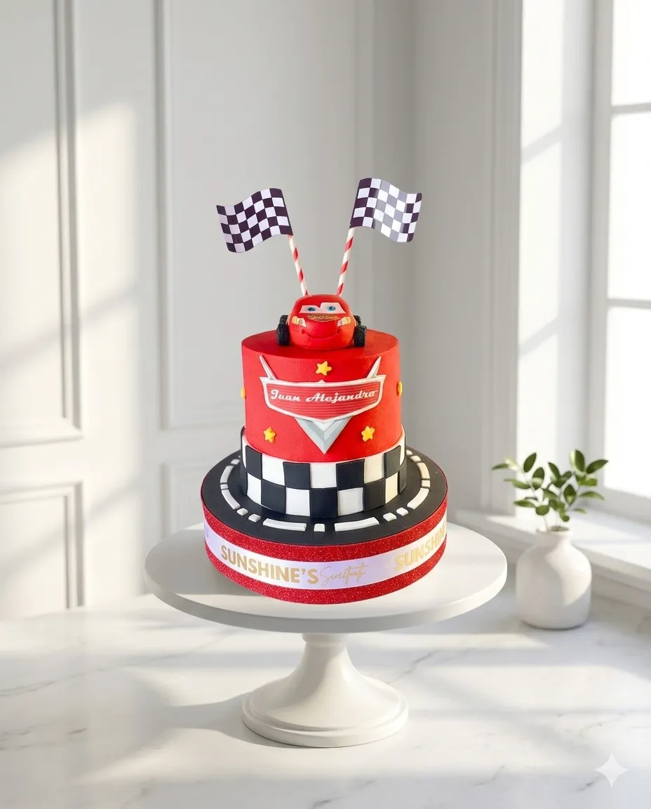 Lightning McQueen Birthday Cake | Cars Race Car Theme Cake | 04
