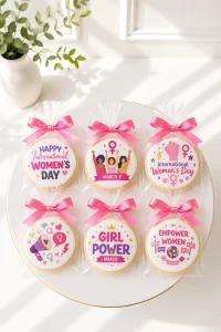 International Women's Day Cookies | Corporate Logo Cookies | 6-Piece Cookie Set | 01