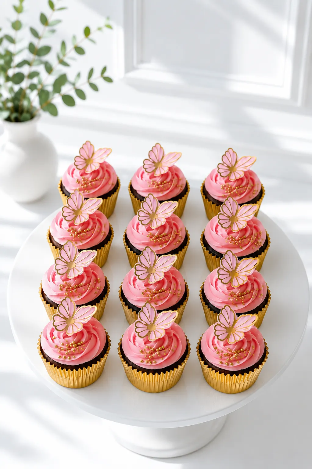 Butterfly Cupcakes | Floral Theme Cupcakes | 6-Piece Set | 01