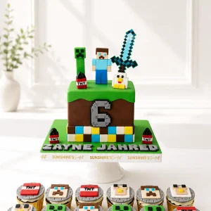 Minecraft Birthday Cake Set | Gaming Theme Cake | 01