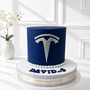 Tesla-Inspired Birthday Cake | Electric Car Theme Cake | 01