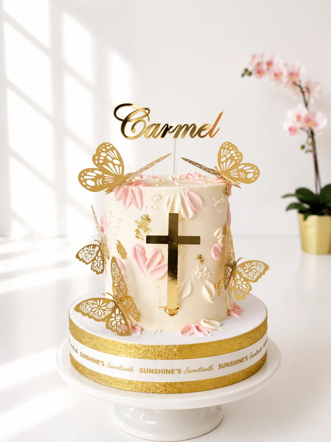 Baptism Cake | Floral Baby Dedication Cake | 04