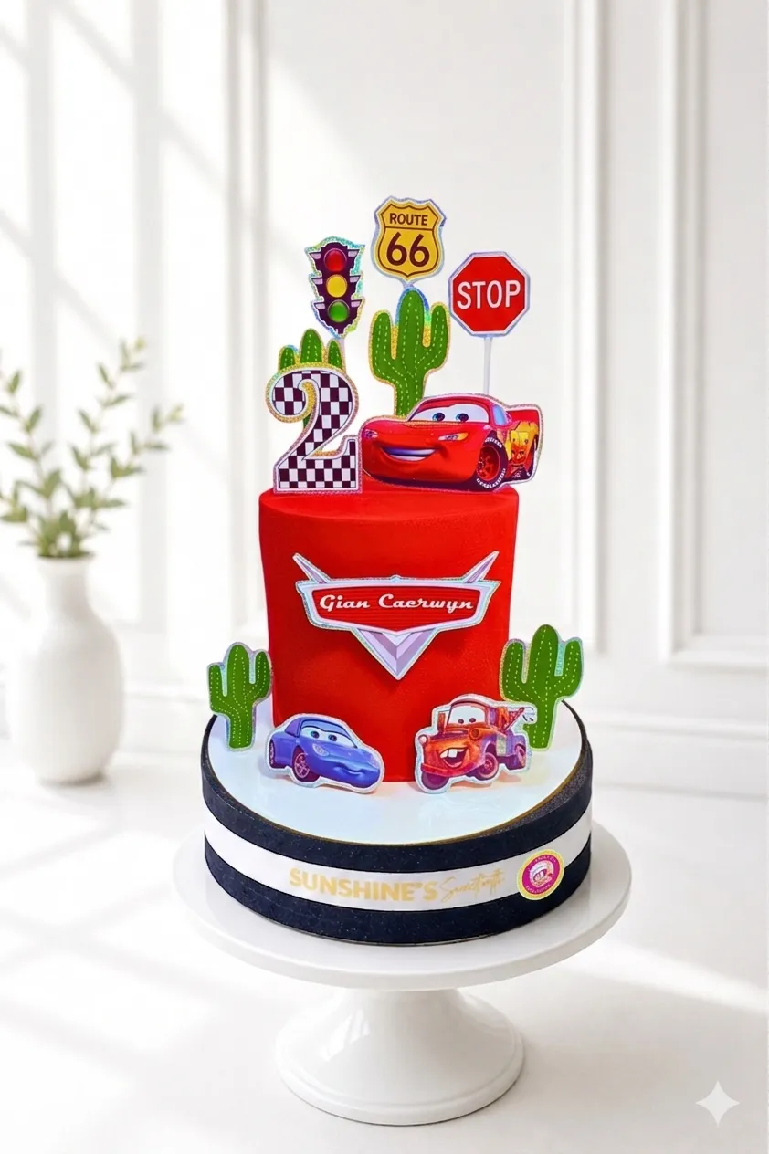 Lightning McQueen Birthday Cake | Cars Race Car Theme Cake | 05