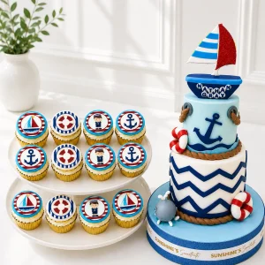 Nautical Birthday Cake Set | Sailor Theme Cake Set | 01