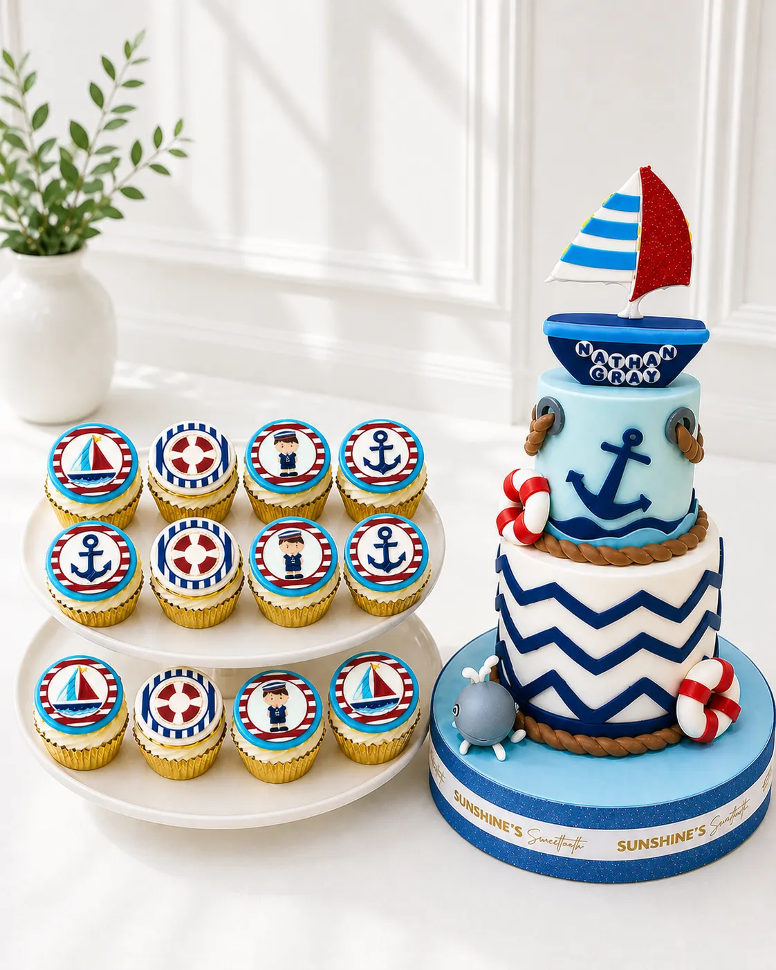 Nautical Birthday Cake Set | Sailor Theme Cake Set | 01