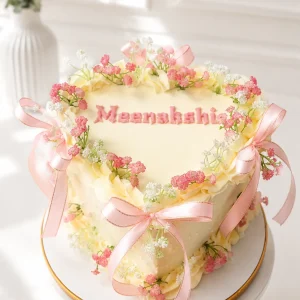 Floral Heart Vintage Buttercream Cake | Lambeth Style Cake | 01