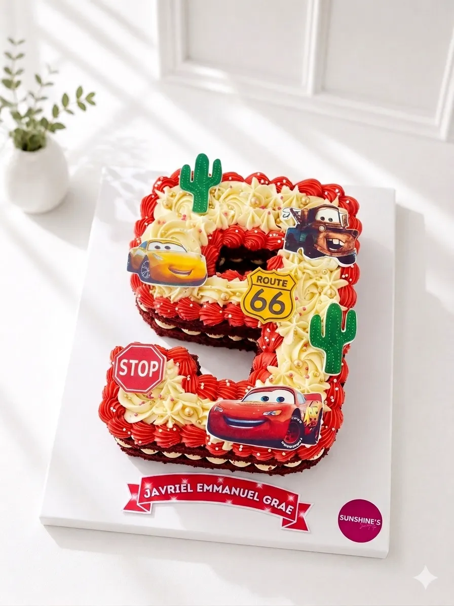 Lightning McQueen Birthday Cake | Cars Race Car Theme Cake | 06