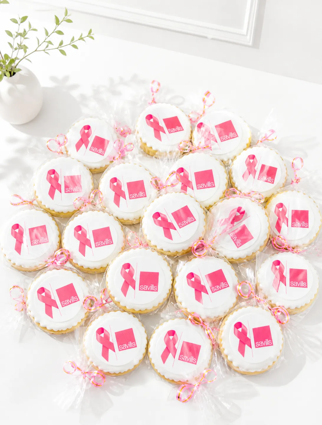 Breast Cancer Awareness Cookies | Pink Ribbon Cookie Set | 01