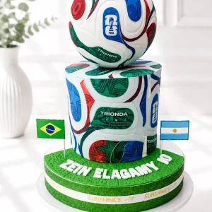 Football Birthday Cake | Adidas Trionda Soccer Ball Cake - Faux Ball Only | 01