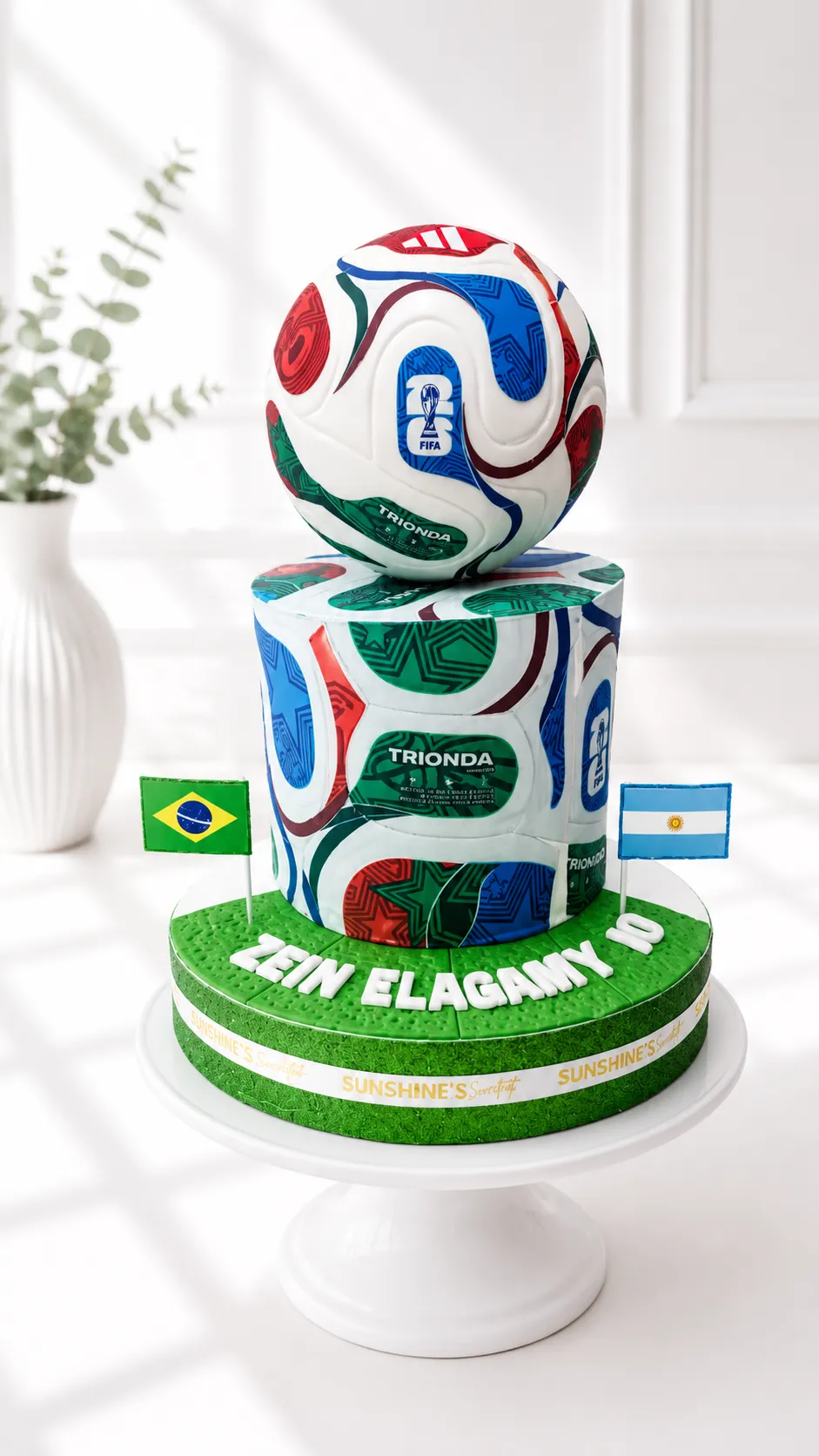Football Birthday Cake | Adidas Trionda Soccer Ball Cake - Faux Ball Only | 01