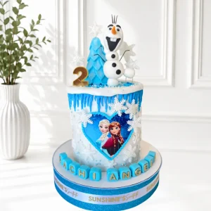 Frozen Birthday Cake | Elsa, Anna & Olaf Theme Cake | 02